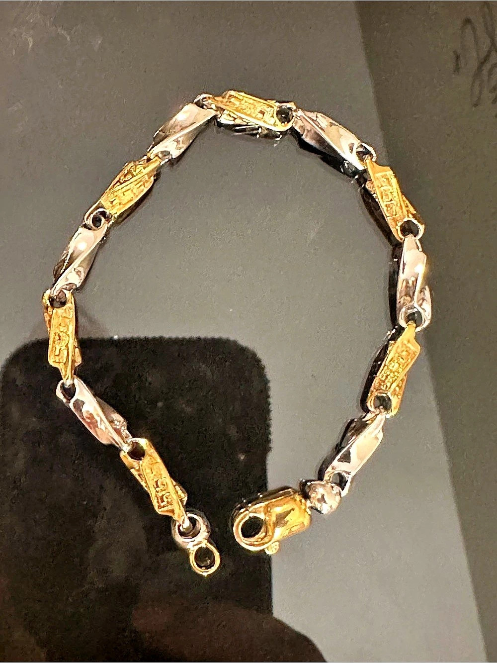 925 silver Two-Tone Link Bracelet Gold & Silver